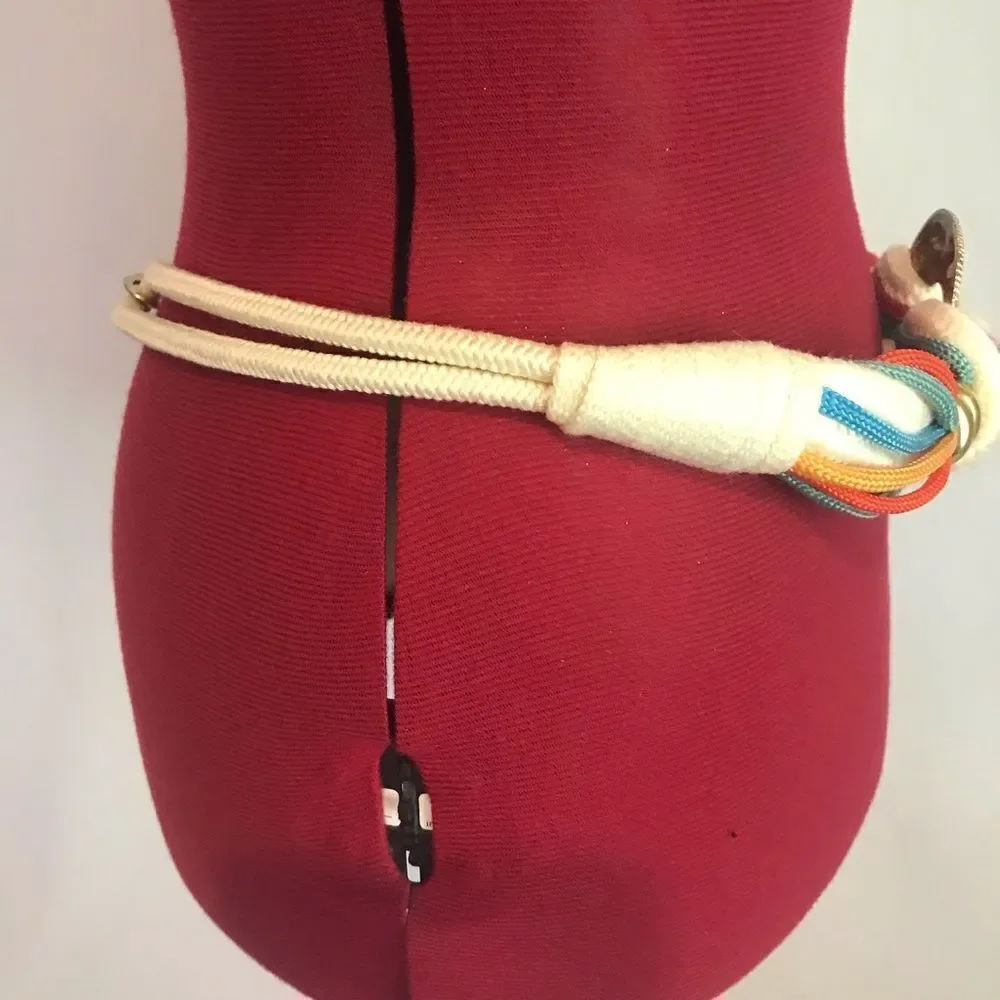 Bohemian Style Vibrant Multicolor Rope Belt Gold & Silver Details 32